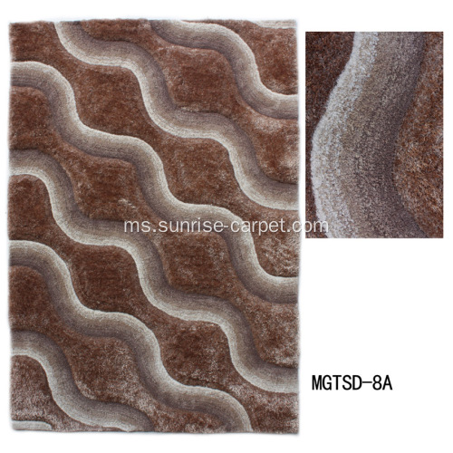 Soft &amp; Silk Shaggy 3D Carpet dengan Microfiber